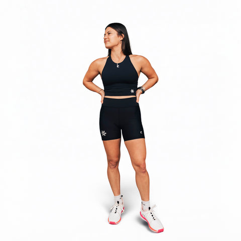 Osaka x Esjay Womens Active Black Short Tights